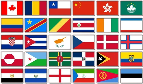 Fridge magnet world flags - -,