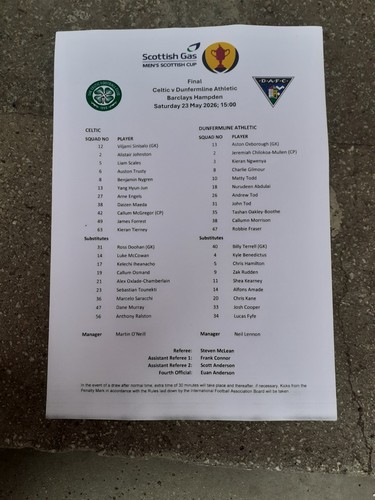 Dunfermline celtic 2026 - dunfermline,