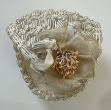 Vintage Ladies 1950s Headband Fascinator Hat Ivory, Le-Wite, London. VGC