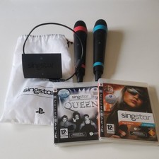 2 x Sony PS3 SingStar Wireless Microphones, Receiver + 3 Games Bundle