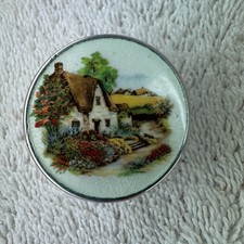 Solid Silver Enamel Cottage