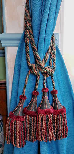 Large vintage curtain - vintage, tie