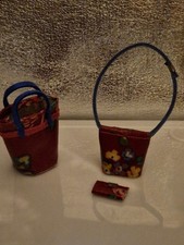 1/12th Scale Set of Lugage Cath Kidston Oilcloth Shopper , Bag & Purse Handmade