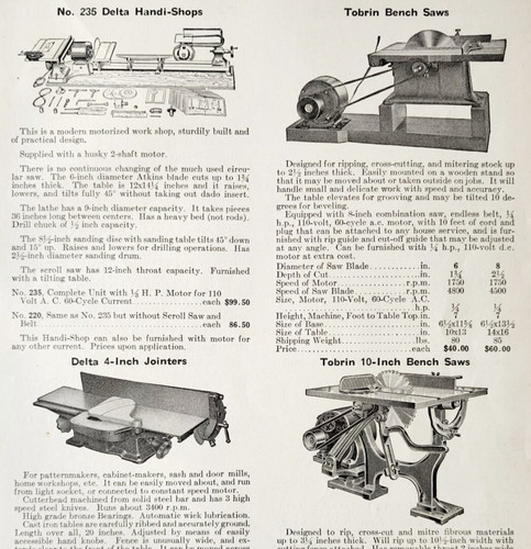 1922 tobrin bench saws - 1922,