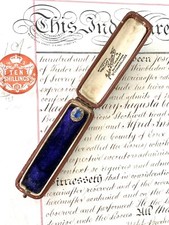 Antique Victorian 9Ct Gold Stick Pin Original Period Box Large Blue Stone