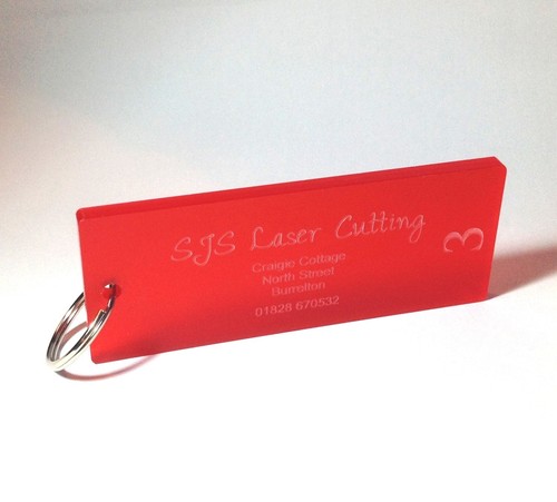 Red acrylic plastic hotel - , key