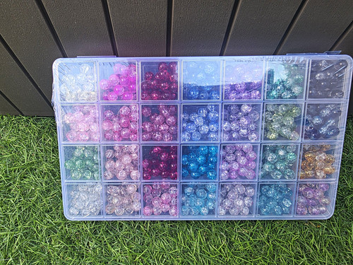 Multicolour 8mm crackle - 7-8mm,