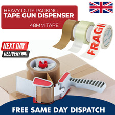 Packaging Tape Dispenser Gun + 6 Rolls Heavy duty Box Packing Sealing Gun