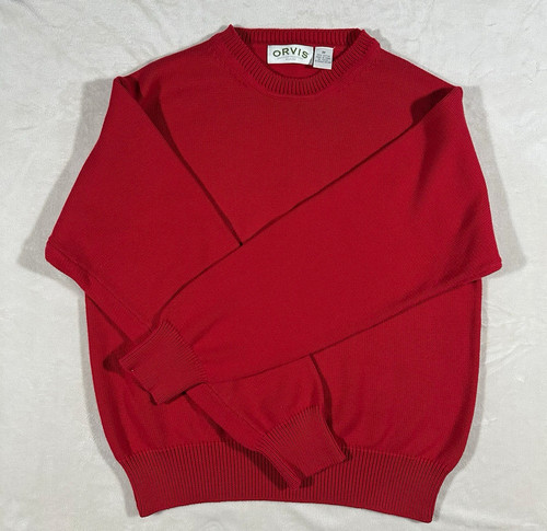 Orvis men sweater red - red, cotton