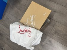 Christian Louboutin Trainers UK Size 6 White With Colour Piping