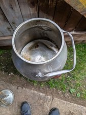 Vintage Farming Aluminium Milk Churn/Milking Machine Bucket