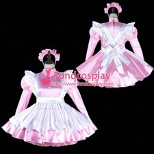 French sissy maid pink satin