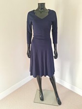 Winser London navy jersey fit'nflare dress office-to-drinks workwear dress 6UK