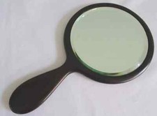 Antique Hand Mirror Ebony Victorian Dressing Table Dresser Wood Treen Large