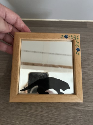 Small handcrafted cat mirror - handcrafted,