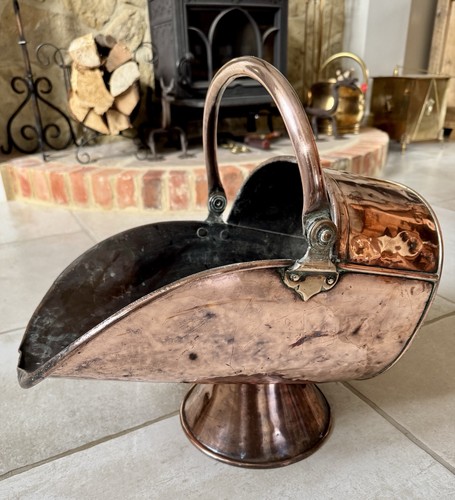 Victorian copper brass log - brass,