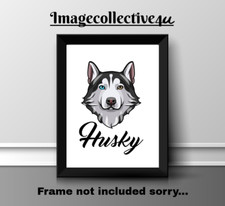 ALASKAN HUSKY DOG PET A4 PRINT