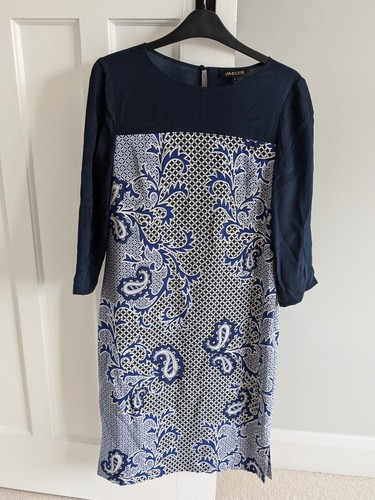 Jaeger 100 silk navy pattern - jaeger,