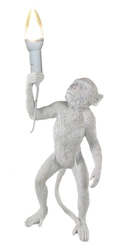 48cm white monkey table - monkey, lamp