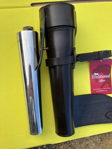 Saddle flask pewter new - saddle,