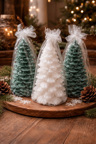 Christmas tree shaped candles - shaped,