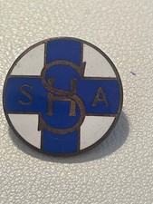 Vaughton Birmingham SHA Enamel Lapel Pin Blue White Vintage