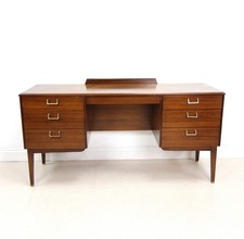 Mid Century Harris Lebus Writing Desk with 7 drawers