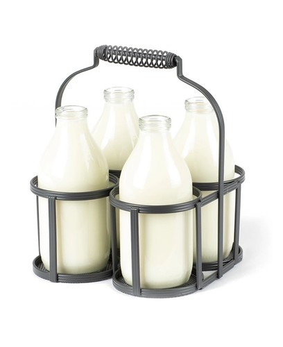 Grey metal milk - metal, holder