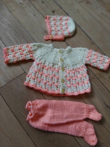 Hand knit baby dolls clothes - hand,