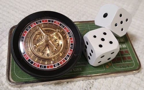 Casino themed desk - desk, clock