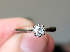 Vintage Platinum 950 0.36 Carat Diamond Solitaire Engagement Ring -Size M1/2-N