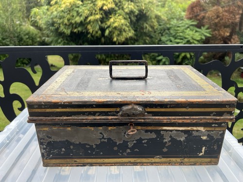 Antique cash box metal - antique,
