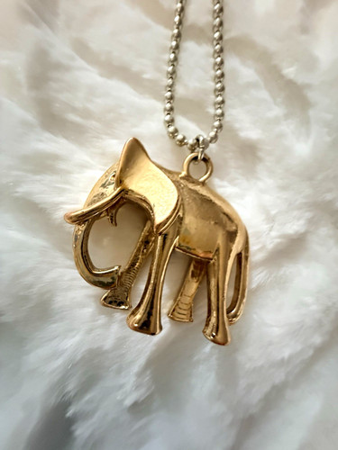 Gold silver tone elephant - silver,