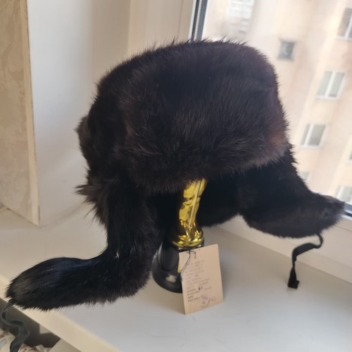Real fur hat ushanka - real, russian