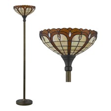 Traditional Tiffany 169cm Uplight Floor Lamp Standing Lamp Colour Glass Lighting