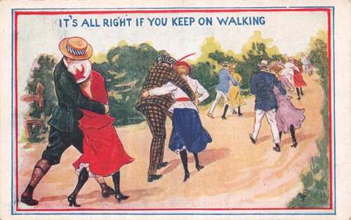 Old comic postcard - old,