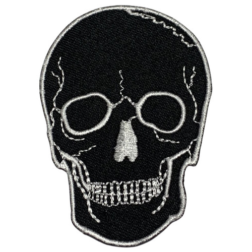 Black skulls embroidered - skulls, patch