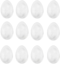 TRIXES Easter Foam Polystyrene Eggs x12 NEW 8cm White Craft Eggs Paint Decorate
