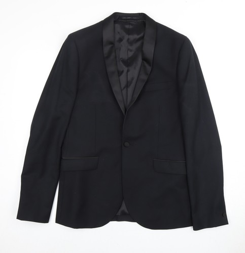 Topman men black slim tuxedo - black,