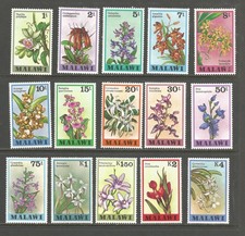 Malawi 1979-82 Flowers /Orchids MNH set.  SG577-91