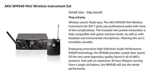 Akg wms pro mini - akg, wireless