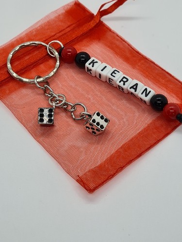 Personalised dice keyring - personalised,