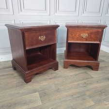 Pair 2 Antique Georgian Style Bedside Cabinets Cupboard Tables Night Stands