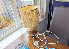 Bernard Rooke Table Lamp and Original Vintage Lamp Shade Moth/ Butterfly Design