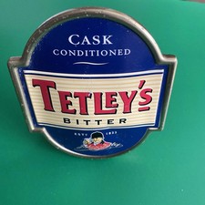Vintage Tetley’s Bitter Metal Enamel Beer Pump Clip
