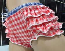 Girls 11 yrs Red Pink Blue Silky Satin Frilly Knickers Panties 36.5" max around