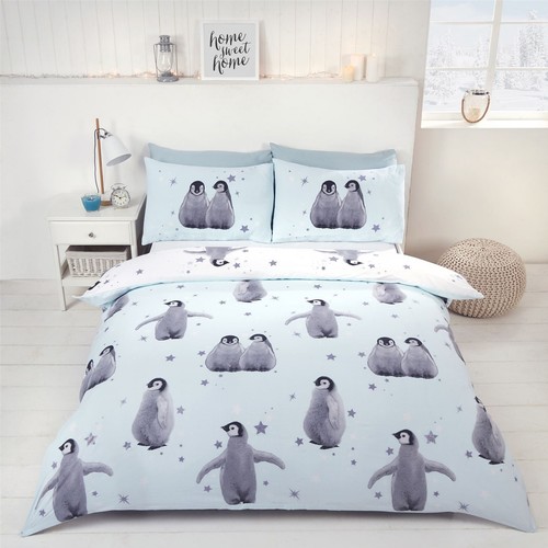 Starry penguins duvet - penguins,