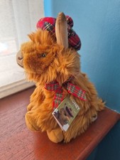 10" Honey the Highland Calf teddy + bonnet Highland Cow soft toy HIGHLAND COWS