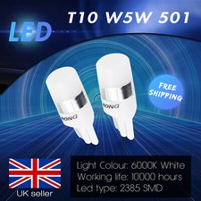 2X 501 T10 W5W 5W Xenon White