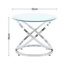 Contemporary Clear Glass Coffee Tea Table Accent Sofa Side Table with Chrome Leg